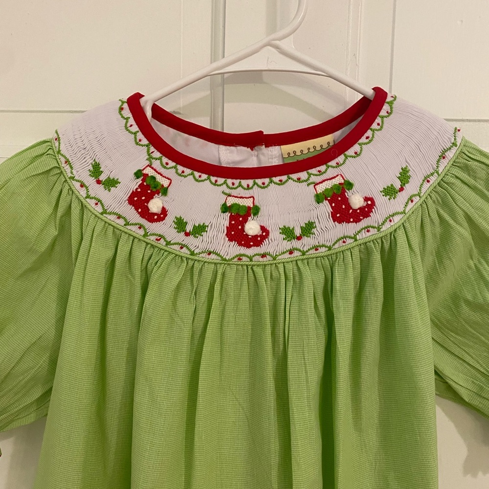 Smocked Christmas Bishop Le Za Me Size 10